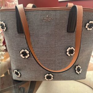 Kate Spade Black and White Floral Tote